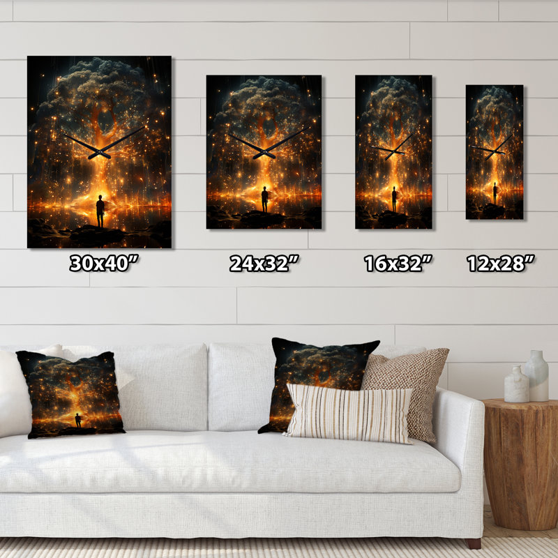 Ancienne révélation d'Atlantide, mystère de lumière III - paysage abstrait, très grandes horloges murales