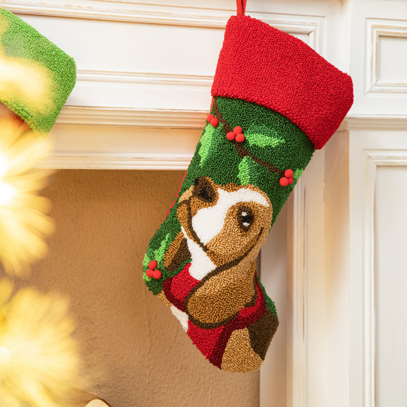 24"L Pink Plush Christmas Stocking