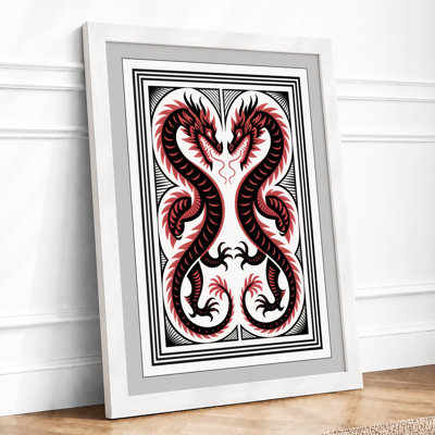 Serpent Heart Engraved Vintage - Framed Print