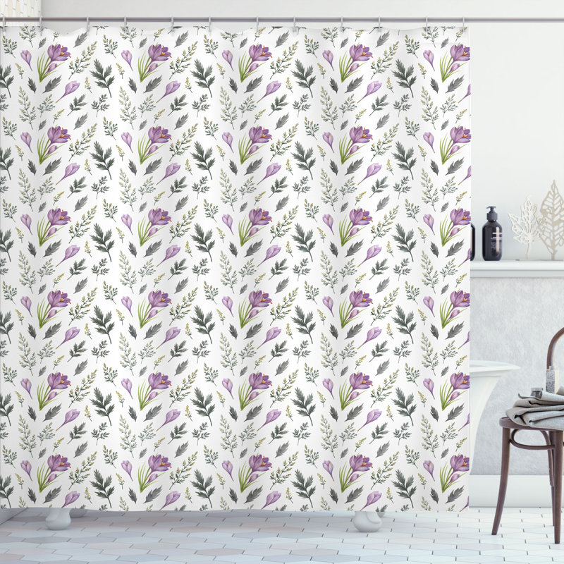 Latitude Run® Flower Shower Curtain Burgeoning Branches, 75"H x 69"W