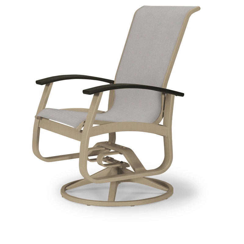 Chaise de patio pivotante Askar, Alliage Sunbrella®, Noir P70, Noir texturé