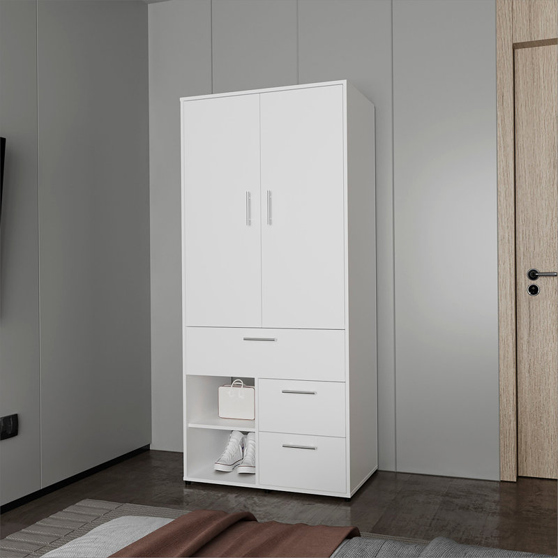 Armoire blanche avec rangement et tringle