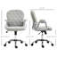Chaise de bureau grise, revêtement en molleton, bouton, hauteur de siège réglable, pivotement à 360 °, assise relaxante rembourrée, détails, mouvement doux et rembourré