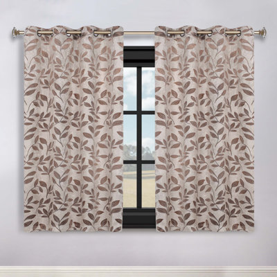 Panneaux de rideaux à passe-tringle en polyester Finklea