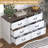 47" Beveled Wrap 6-Drawer Chest in Antique , Farmhouse Rustic Dresser with Roman Column Design and Metal Handles, Large Storage Cabinet for Bedroom, Living Room, Hallway-994011099