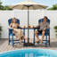 Chaise 2 pièces Adirondack d'extérieur avec table, chaises Adirondack hautes avec plateaux amovibles, tabourets de bar Adirondack d'extérieur toutes saisons pour patio, balcon, cour, terrasse et jardin