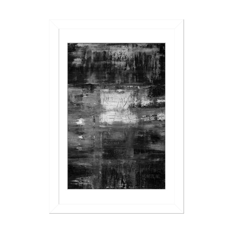 Ciel, Papier blanc avec cadre d'angle ouvert, H 24 po x l 16 po, Noir inversé / blanc