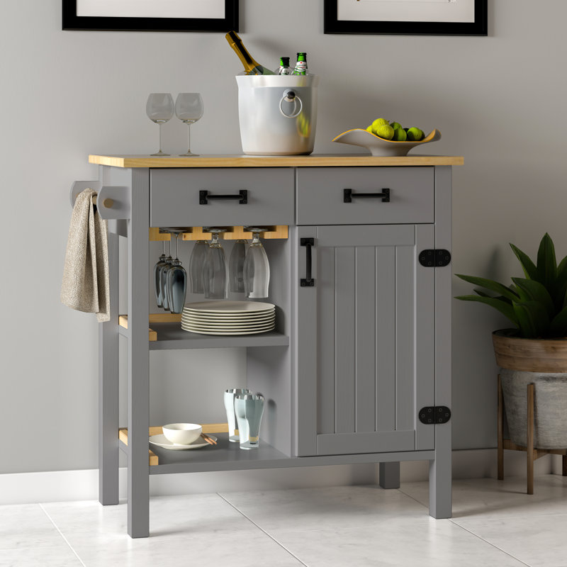 Jordao Island - Versatile Kitchen Island with Extra Counter Space and Storage for Small Spaces by Longshore Tides
