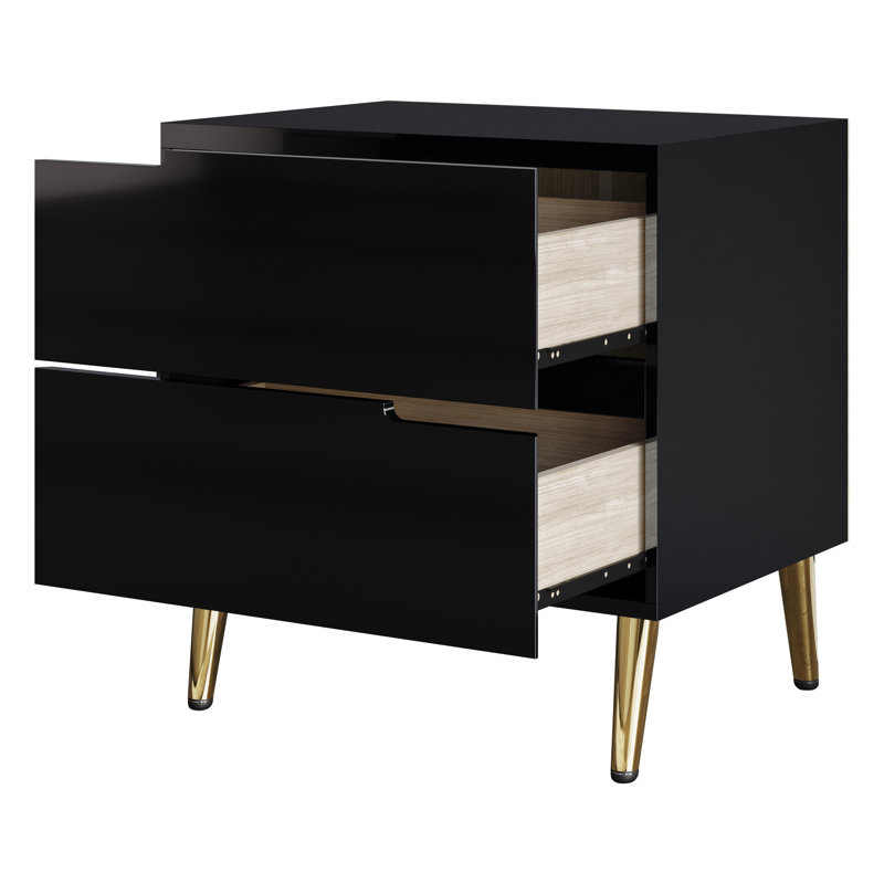 Table de chevet en noir, Noir