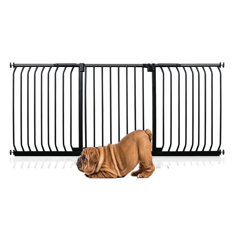 Metal Pressure Mounted Pet Gate, 197cm - 206cm, Black