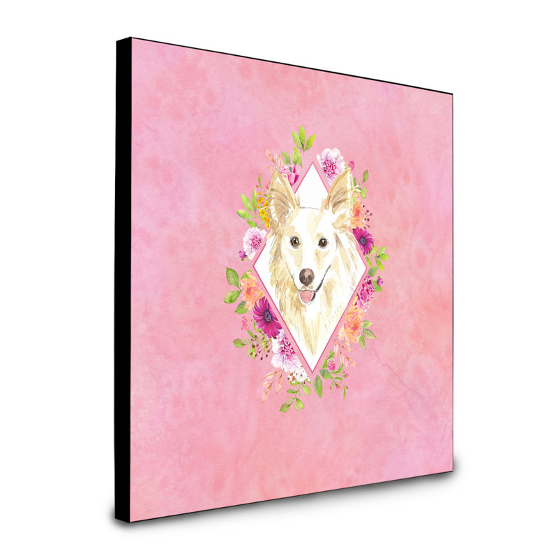 Panneau mural Dollman Flowers, Rose, Collie blanc