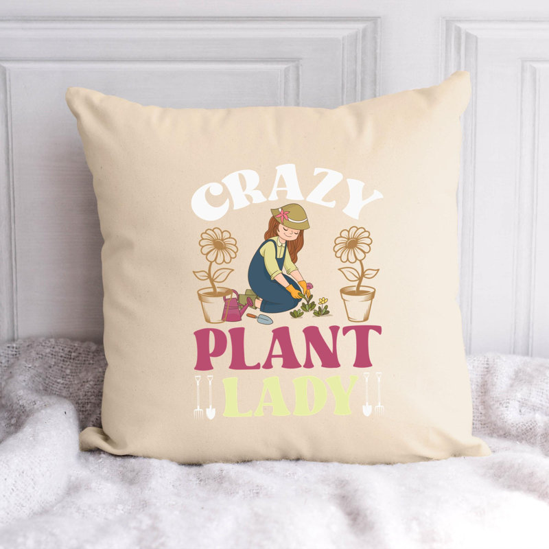 Citation amusante «Garden Lover» 146 - Coussin décoratif inclus, H 18 po x l 18 po