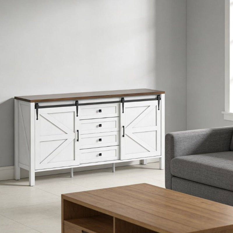 Spacious Coffee Bar Cabinet,Buffet Cabinet with Drawers