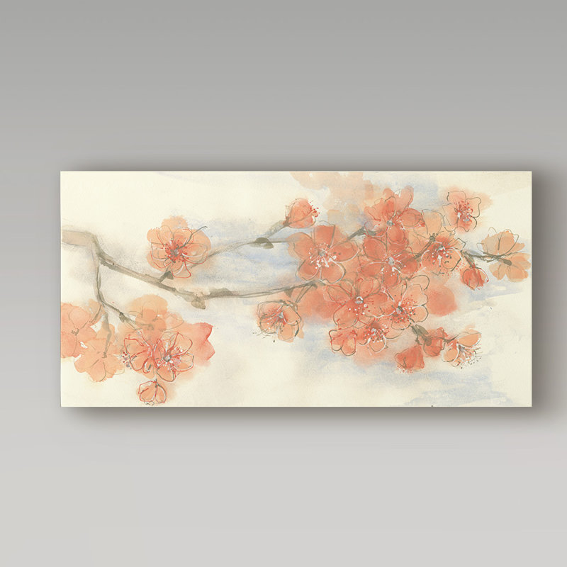 Reproduction d’art sur toile, "Peach Blossom I" par Chris Paschke, H 12 po x l 24 po x P 2 po