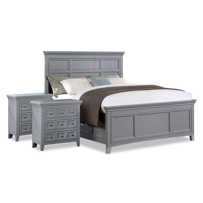 Genesha Piece Bedroom Set, Full, Gray