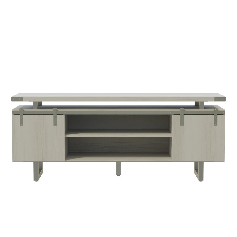 White Ash Freestanding Office Cabinet with Adjustable Shelving