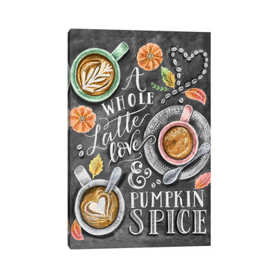«A Whole Latte Love & Pumpkin Spice Latte» par Lily & Val - Giclée sur toile tendue avec châssis
