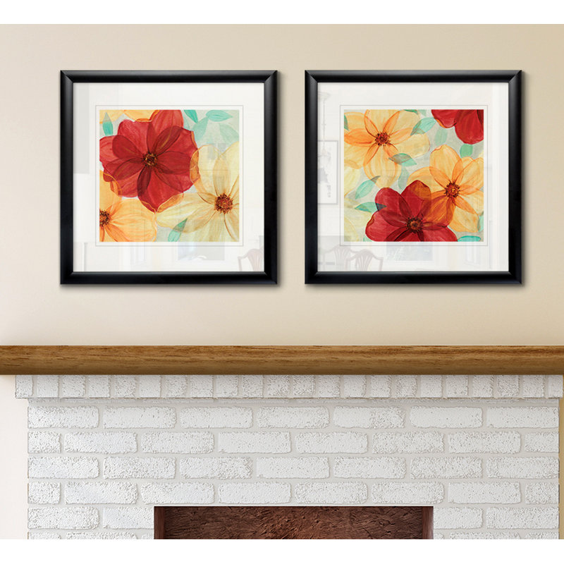 « flash of spring i », ensemble de 2 peintures encadrées