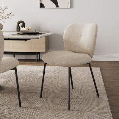 Off-White Upholstered Dining Chair