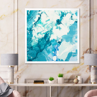 " White Clouds On Blue Marble I " Painting Print
