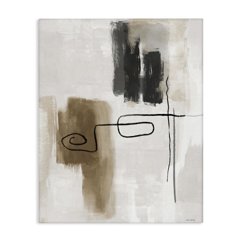 Toile grise et brun clair contrastante, design par Amber Sterling, H 40 po x l 30 po