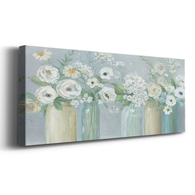 Blooming Meadow Beauties-Toile tendue avec châssis, H 8 po x l 20 po x P 1,5 po