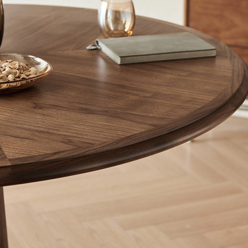 Table de salle à manger élégante et fonctionnelle, Noyer / argenté, H 29,52 po x L 47,24 po x l 47,24 po