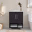 Meuble-lavabo, 2 portes, 4 tablettes, wengé noir