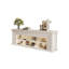 Beige Solid Wood TV Cabinet Fireplace-117623769