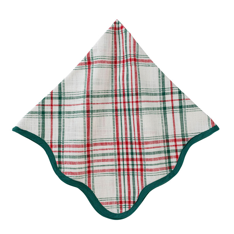 Merry Tartan Napkin, Green/White/Red