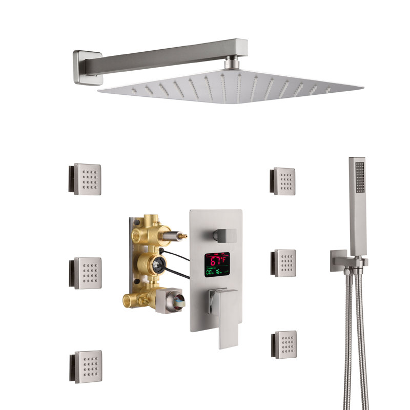 Pressure-Balanced (Temperature And Volume) All-In-One Kit with Rough in-Valve, Brushed Nickel