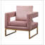Chaise avec accoudoirs rembourrée Lenola, rose-1409263581