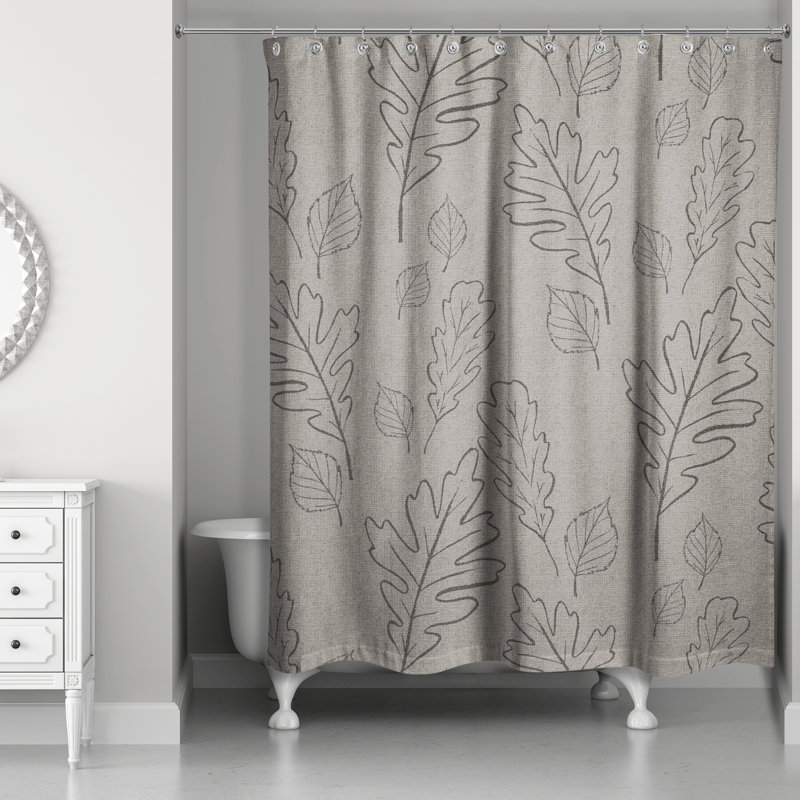 Rideau de douche simple à motif floral, Gris