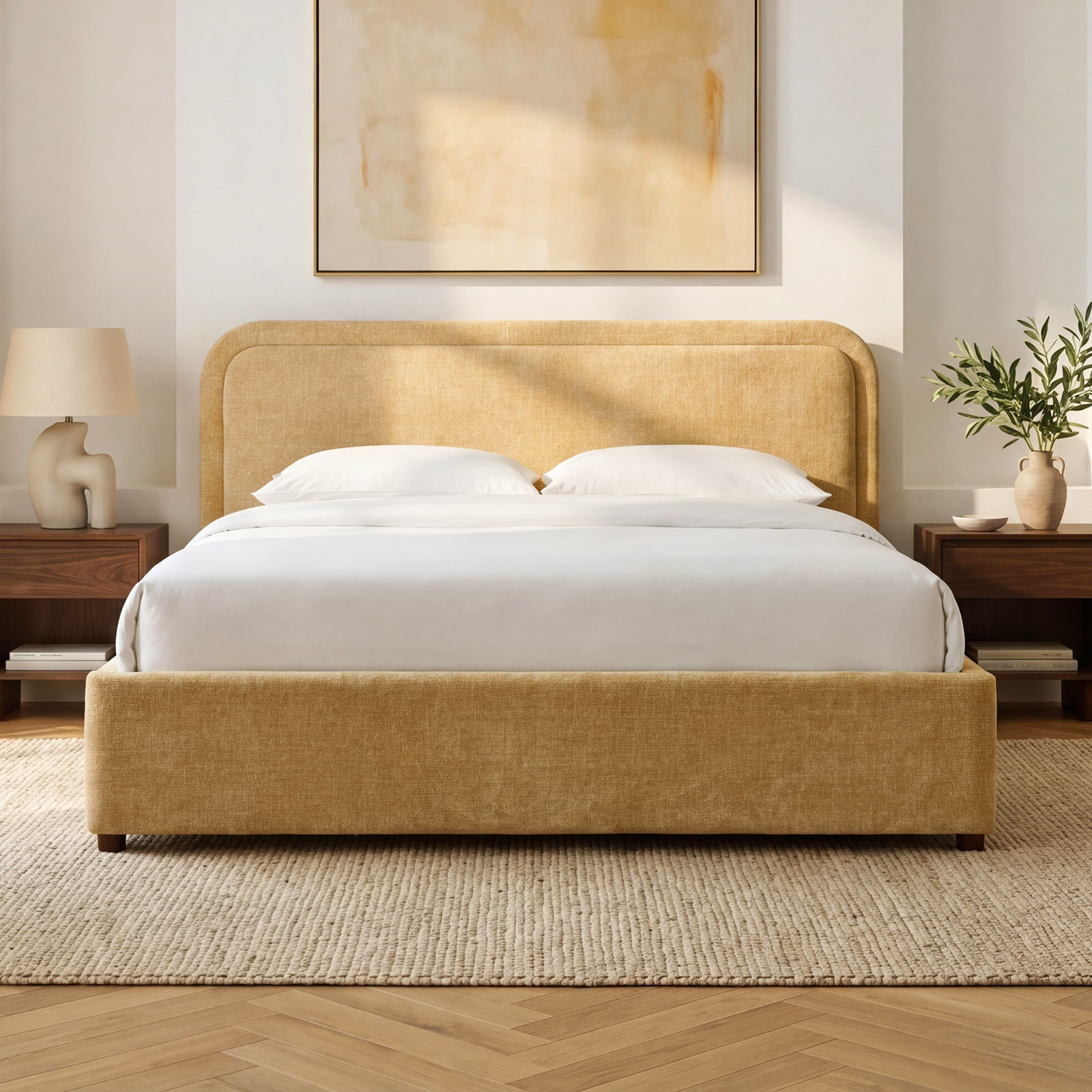 Baneza Platform Bed, Queen, Sand