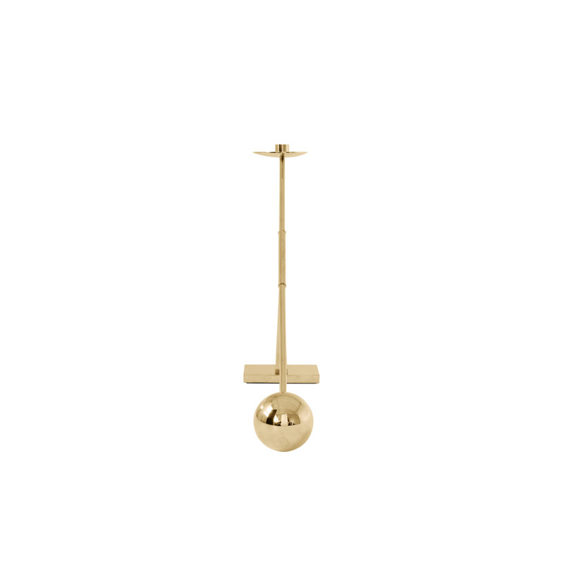 Interconnect Candlestick, Polished Brass, 16.3" H x 27.6" W x 5.1" D