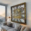 Horloge murale surdimensionnée carrée 24 po pour le salon avec la collection America-94246279