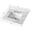 Comptoir de meuble-lavabo 31 po - Blanc avec de belles veines Rectangulaire lavabo rectangulaire, dosseret de 4 po inclus