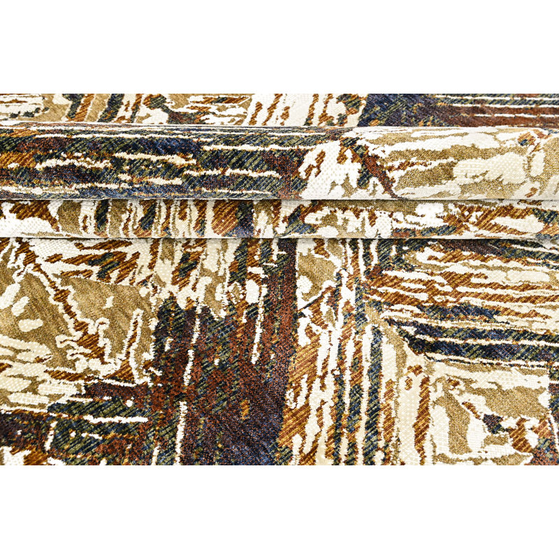 Tapis moderne abstrait en laine 8 pi 10 po x 11 pi 10 po