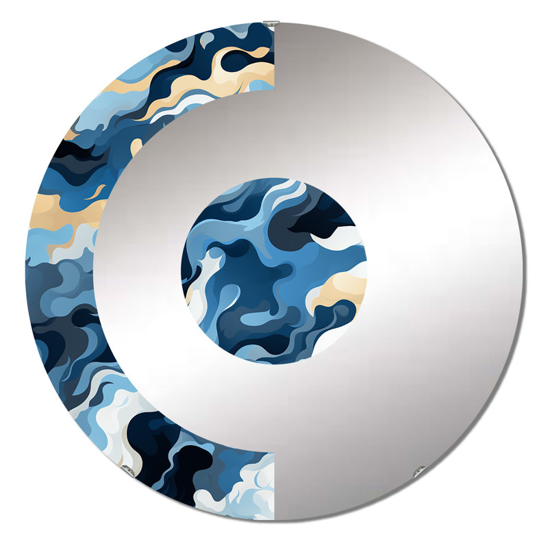 Celestial Harmony Cosmic Flow - Half Circle Wall Mirror, 23.6" x 23.6"