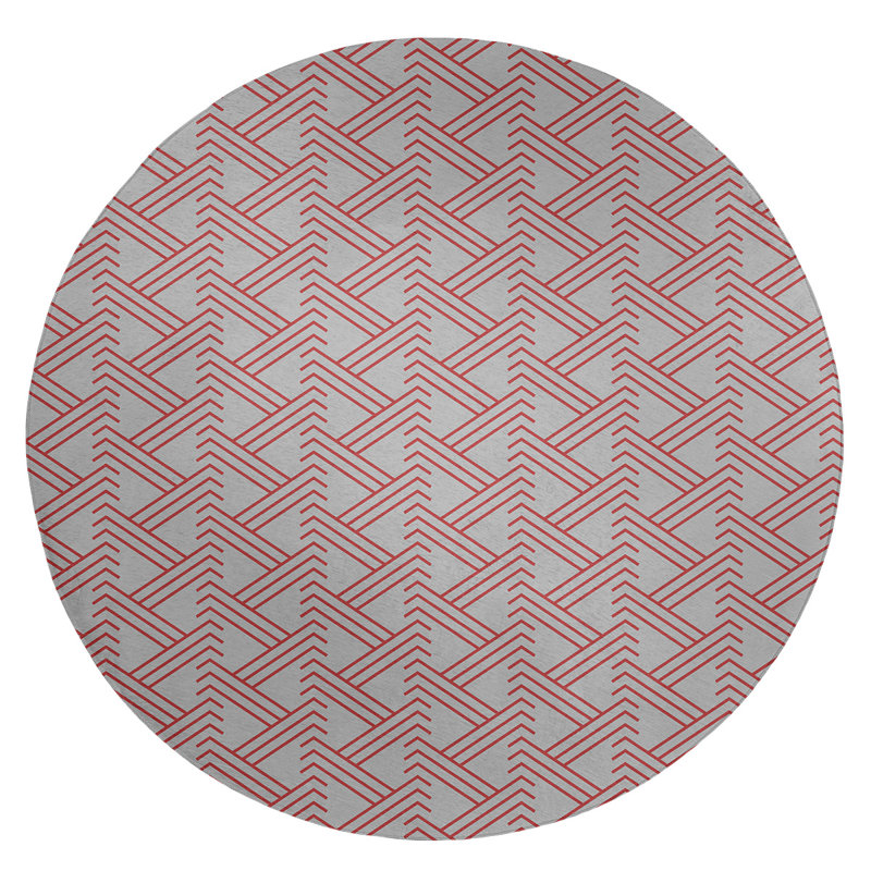 Chenille Geometric Indoor Rug, Round 5'