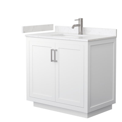 Ensemble de meuble-lavabo simple 36 po avec plateau en marbre de culture Miranda