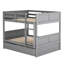 Lit superposé double au-dessus d'un lit gigogne simple - Gris - Safe Choice-64612740