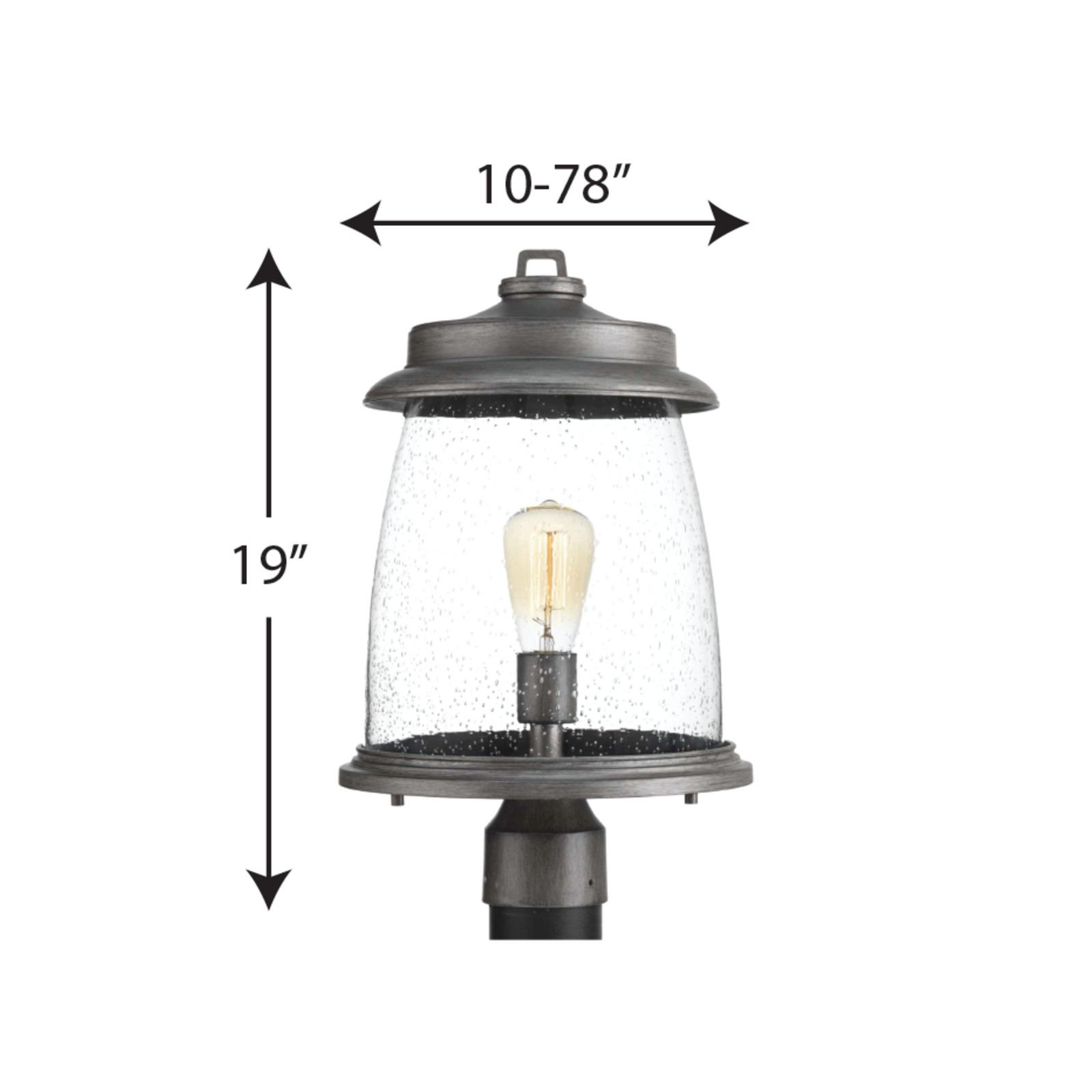 Cedrick Seeded Metal Outdoor Lantern Head, Antique Pewter