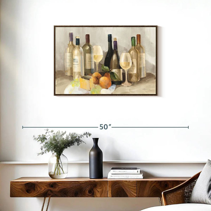 Vin et fruit II - lumière, Cadre flottant noyer, 31 po x 21 po