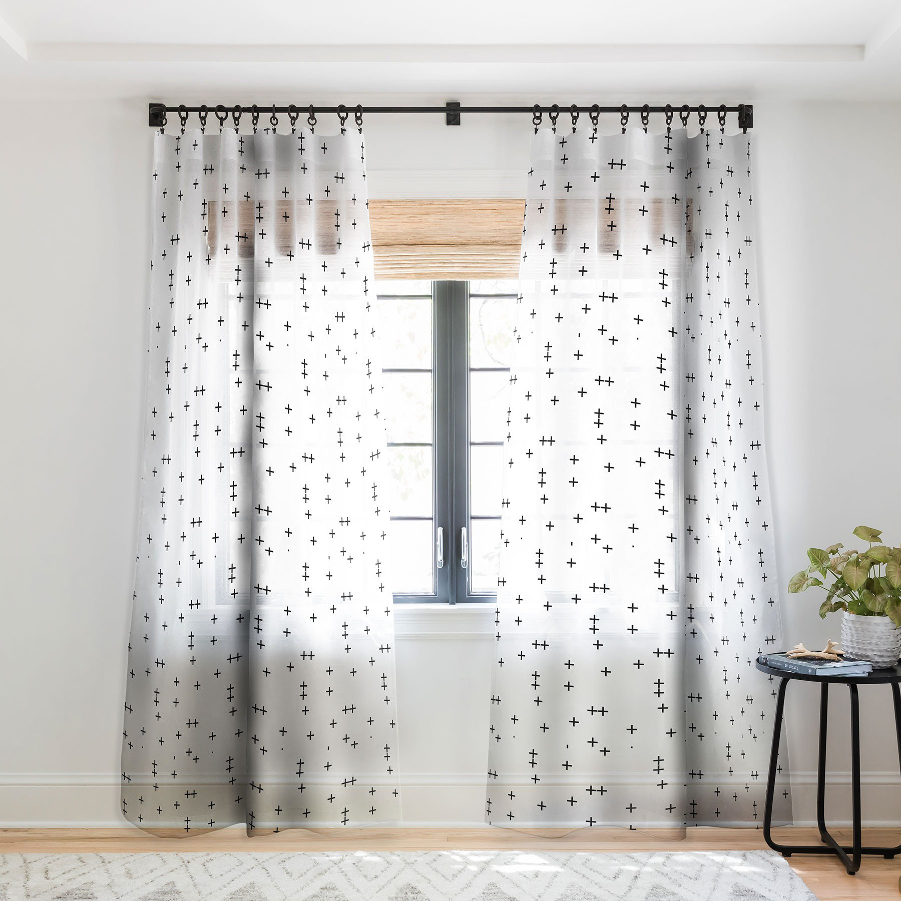 East Urban Home Sheer Polyester Window Curtain Panel 50\, image size:1800x1800