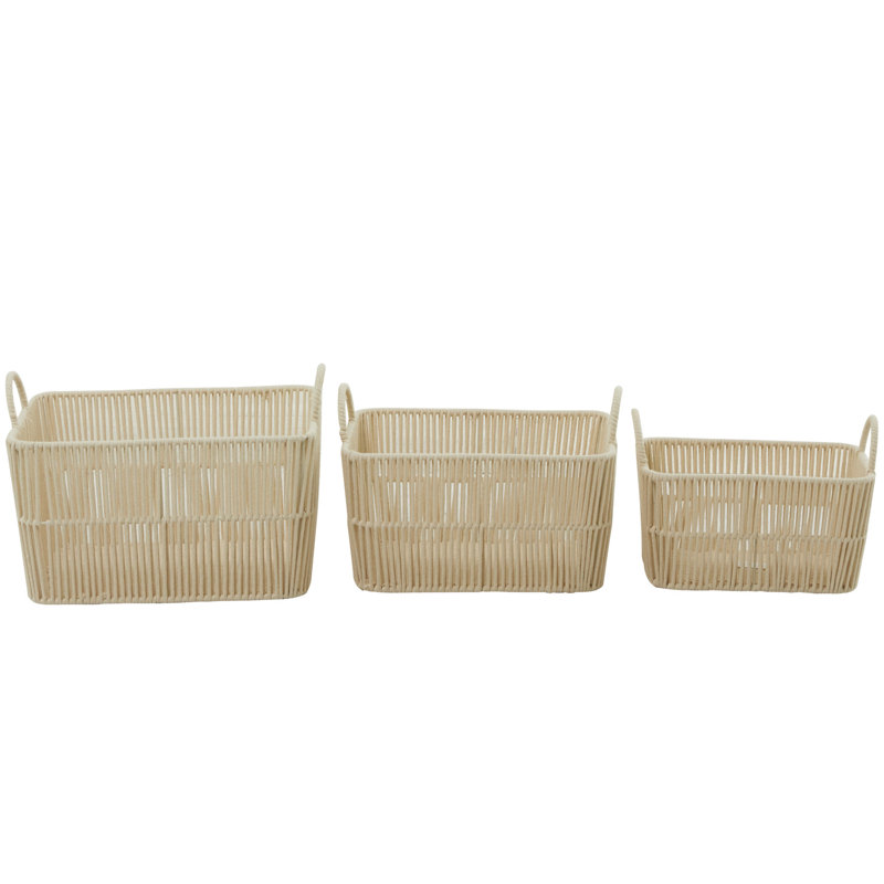 Handmade Basket - Set of 3, 11" H x 16.15" W x 11.75" D