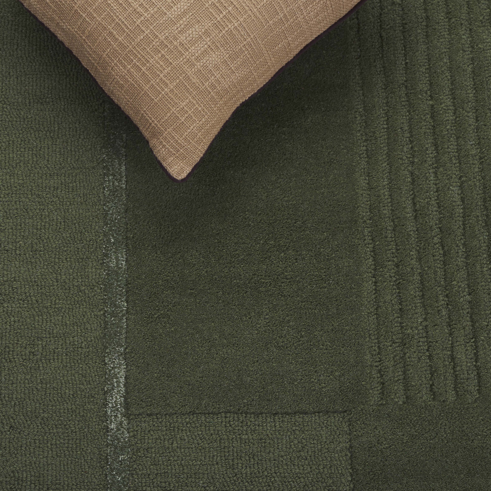 Mesmer Hand Tufted Wool, Viscose, Cotton Geometric Rug, Round 6'