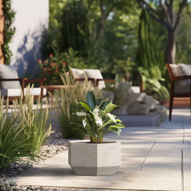 Jardinière Armontae, H 8 po x l 14 po x P 12 po, Gris clair