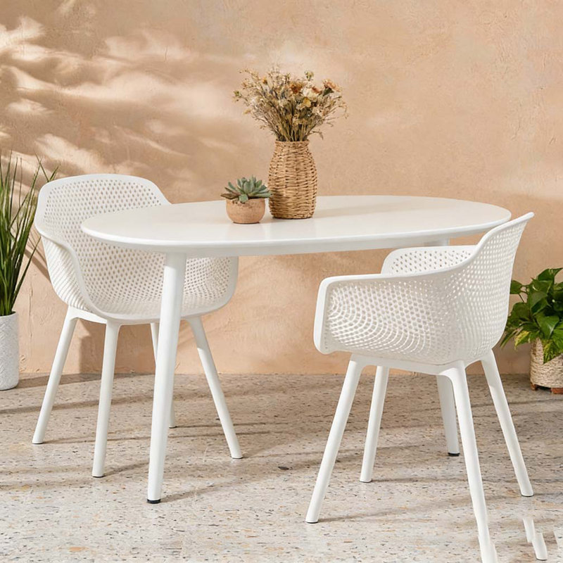 Ensemble de chaises d'extérieur, Blanc