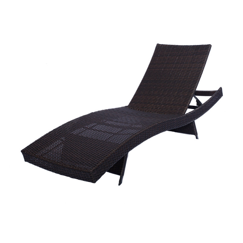 Chaise longue inclinable avec coussin Willora, Marine